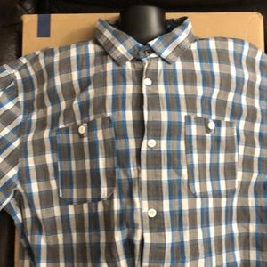 Ocean currents woven button up short sleeve shirt
